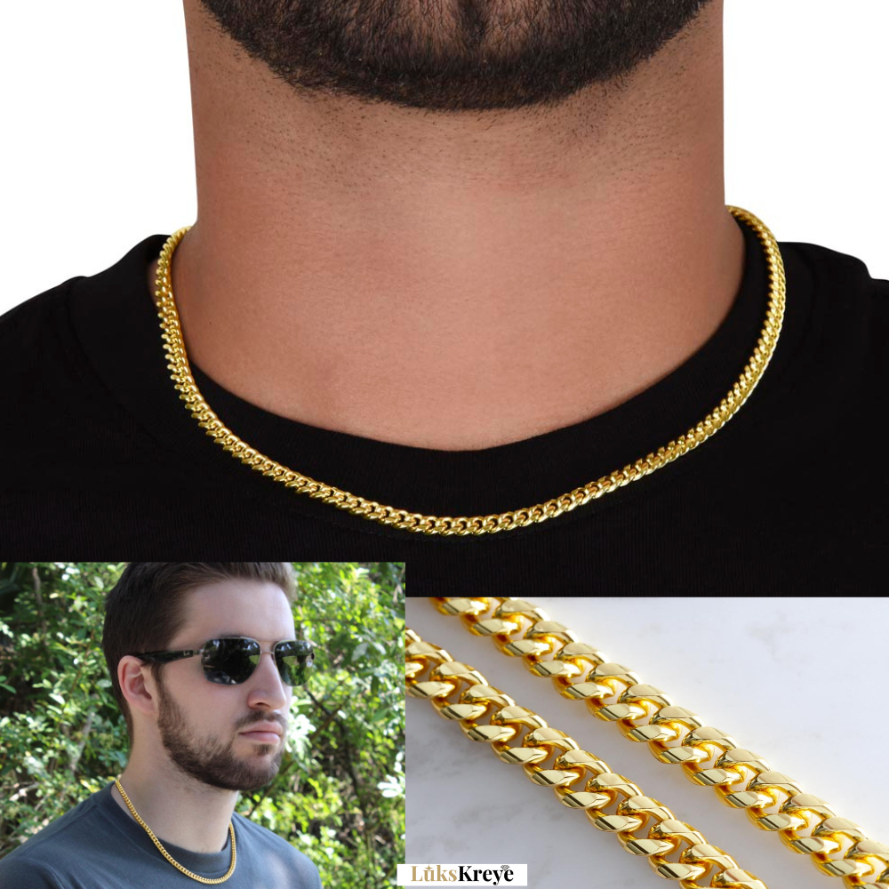 "I Love You Deeply" – To My Son Cuban Link Chain Gift (18K Gold Finish)