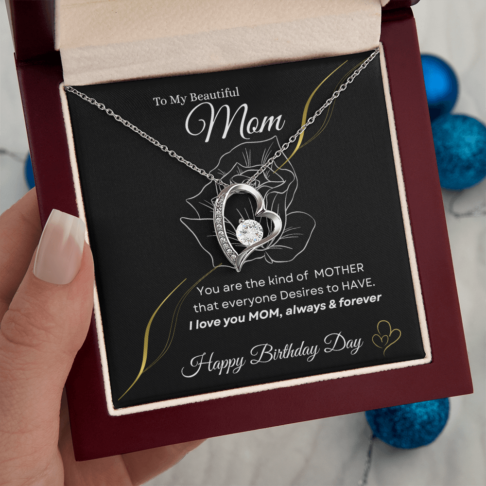 Forever Love Necklace |Happy Birthday Day🎁 Gift for Mom from Son or Daughter| Free LED Gift Box
