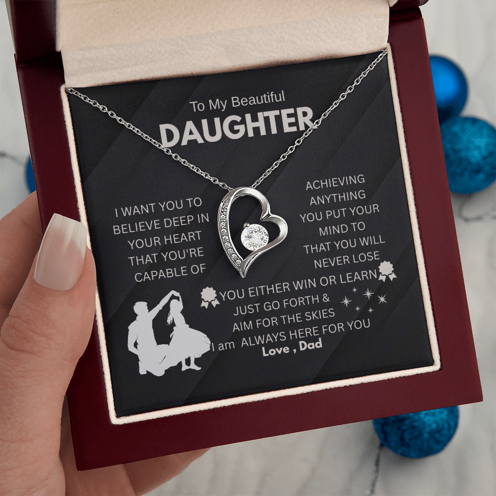 Dad to Daughter Forever Love Necklace gift.