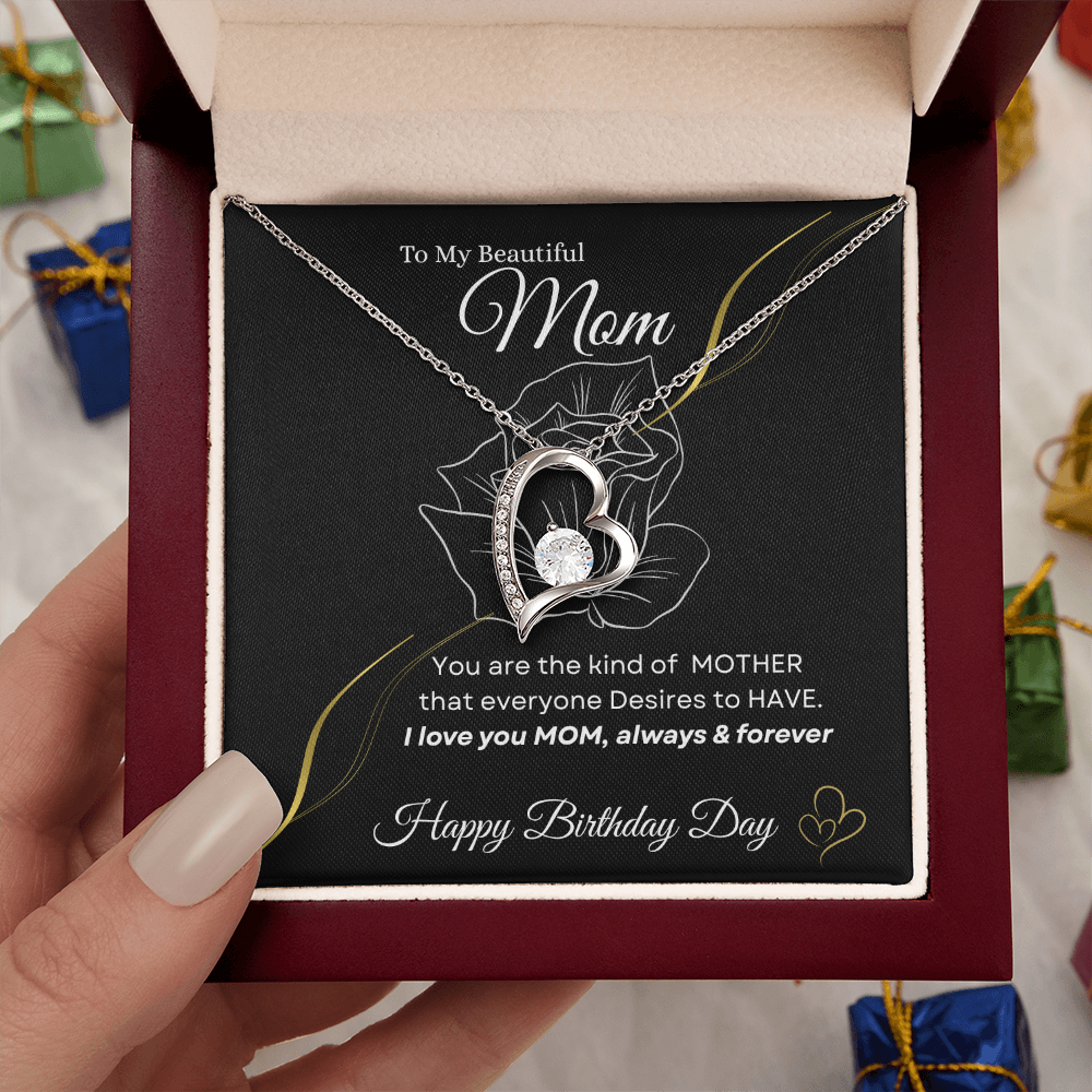 Forever Love Necklace |Happy Birthday Day🎁 Gift for Mom from Son or Daughter| Free LED Gift Box