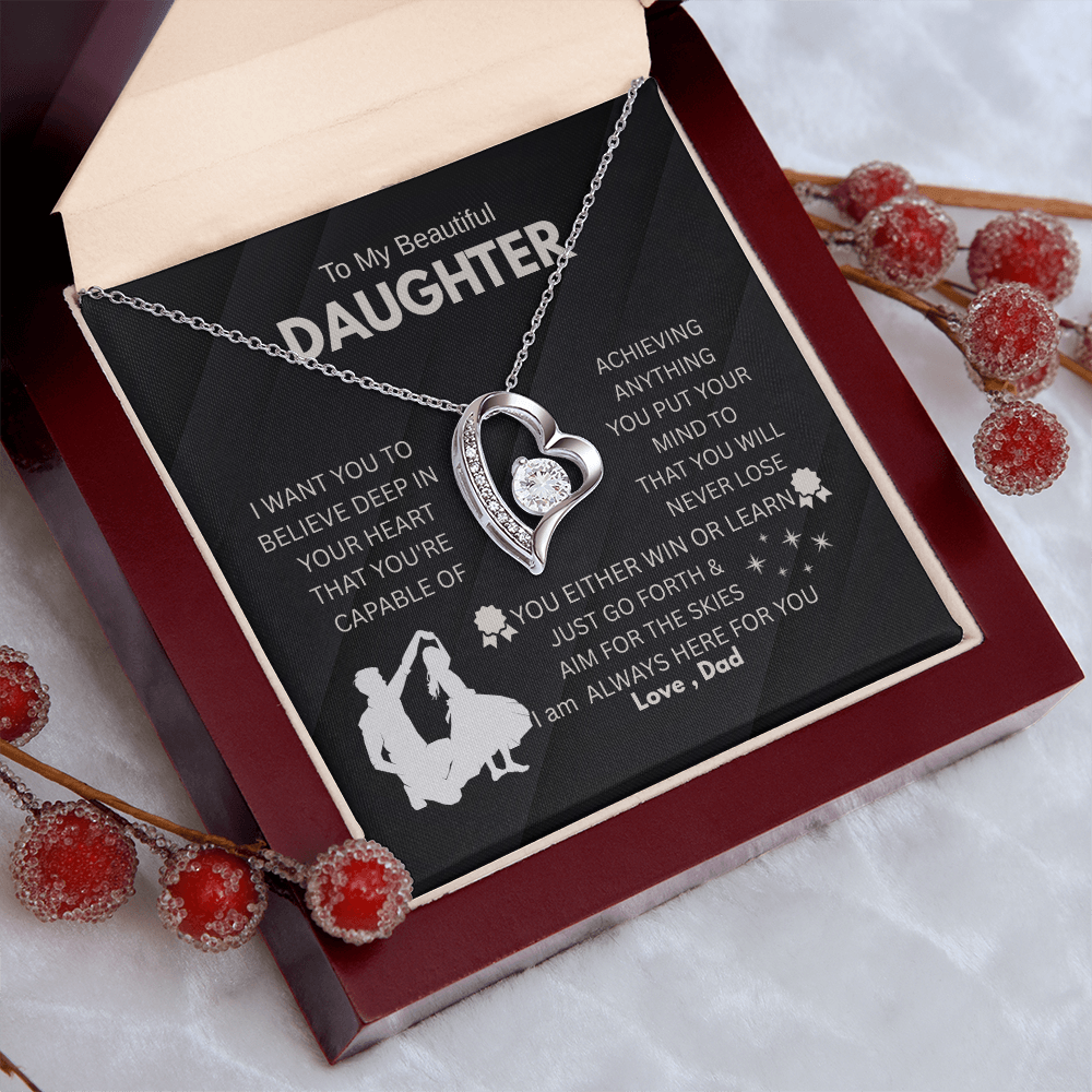 Dad to Daughter Forever Love Necklace gift.
