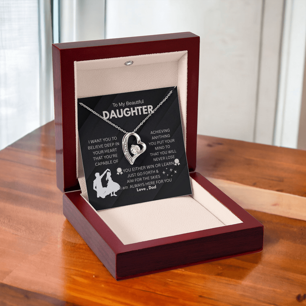 Dad to Daughter Forever Love Necklace gift.