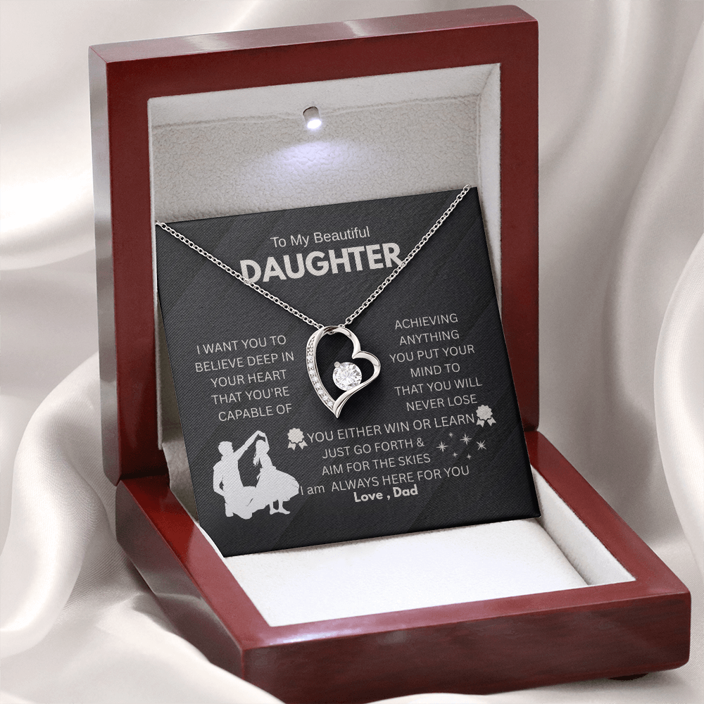 Dad to Daughter Forever Love Necklace gift.