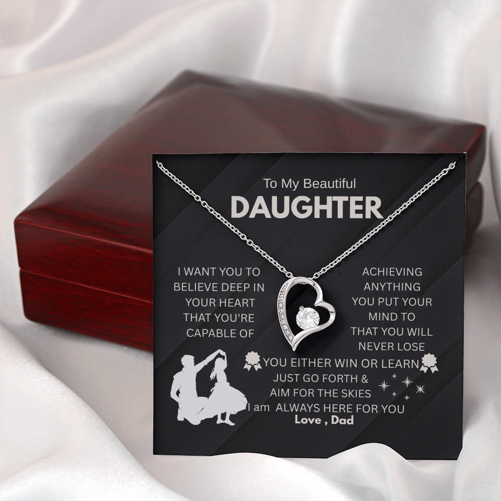 Dad to Daughter Forever Love Necklace gift.