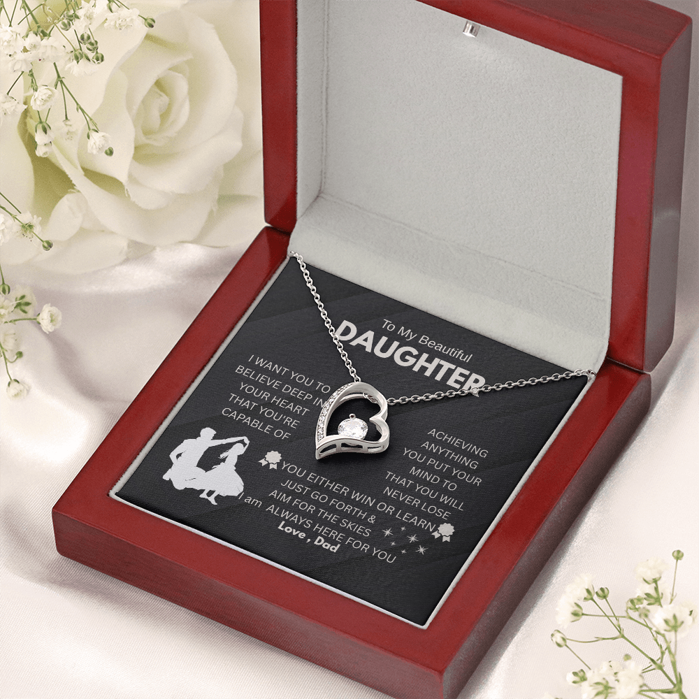 Dad to Daughter Forever Love Necklace gift.