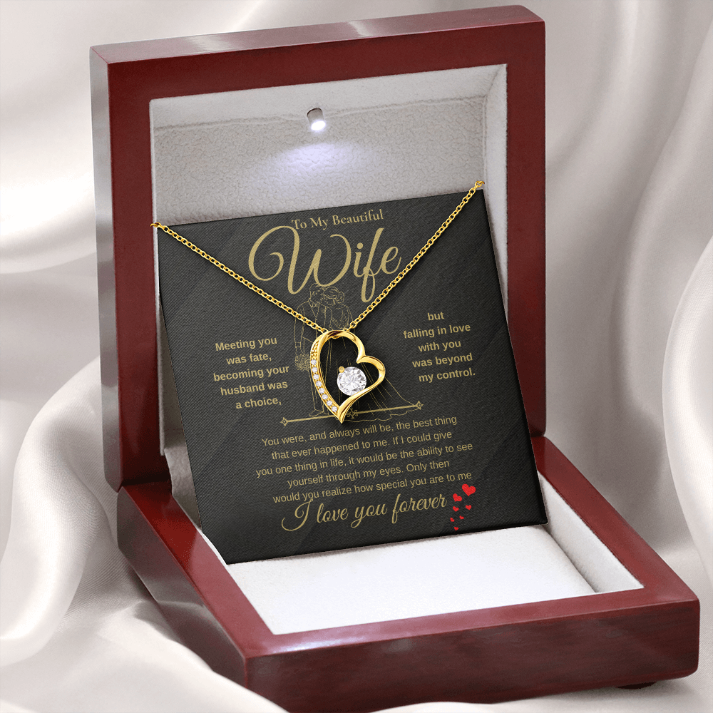 Gold Forever Love Necklace Gift for Wife
