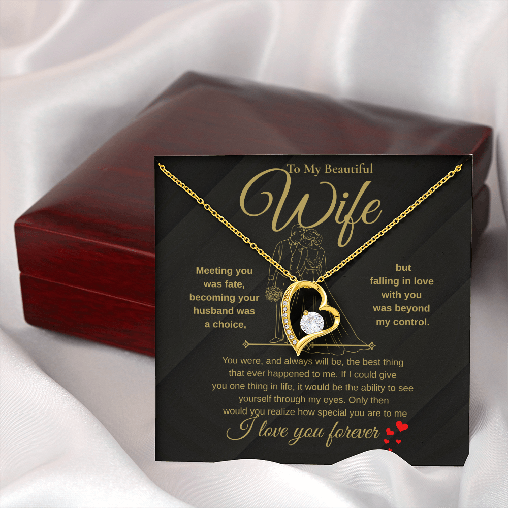 Gold Forever Love Necklace Gift for Wife