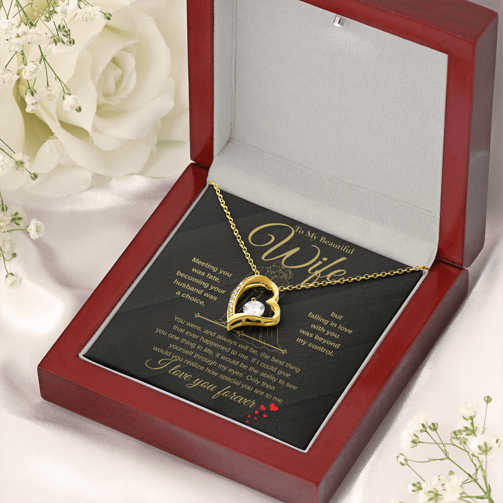 Gold Forever Love Necklace Gift for Wife