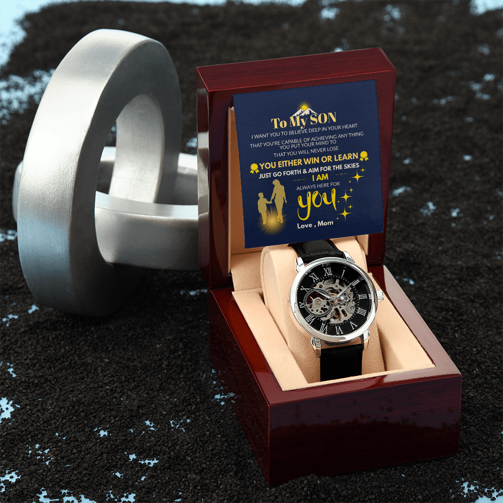 To My Son – “Aim for the Skies” Openwork Automatic Watch