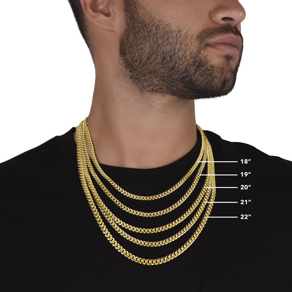 To My Son – From Dad | 18K Gold Cuban Link Chain with Message Card
