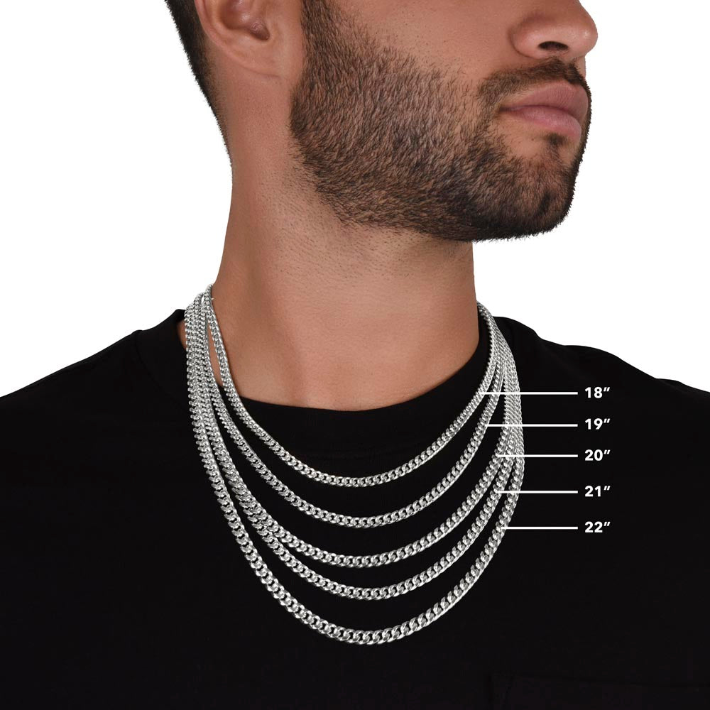 "Stay True to Yourself" – Silver Cuban Link Chain Gift from Mom to Son