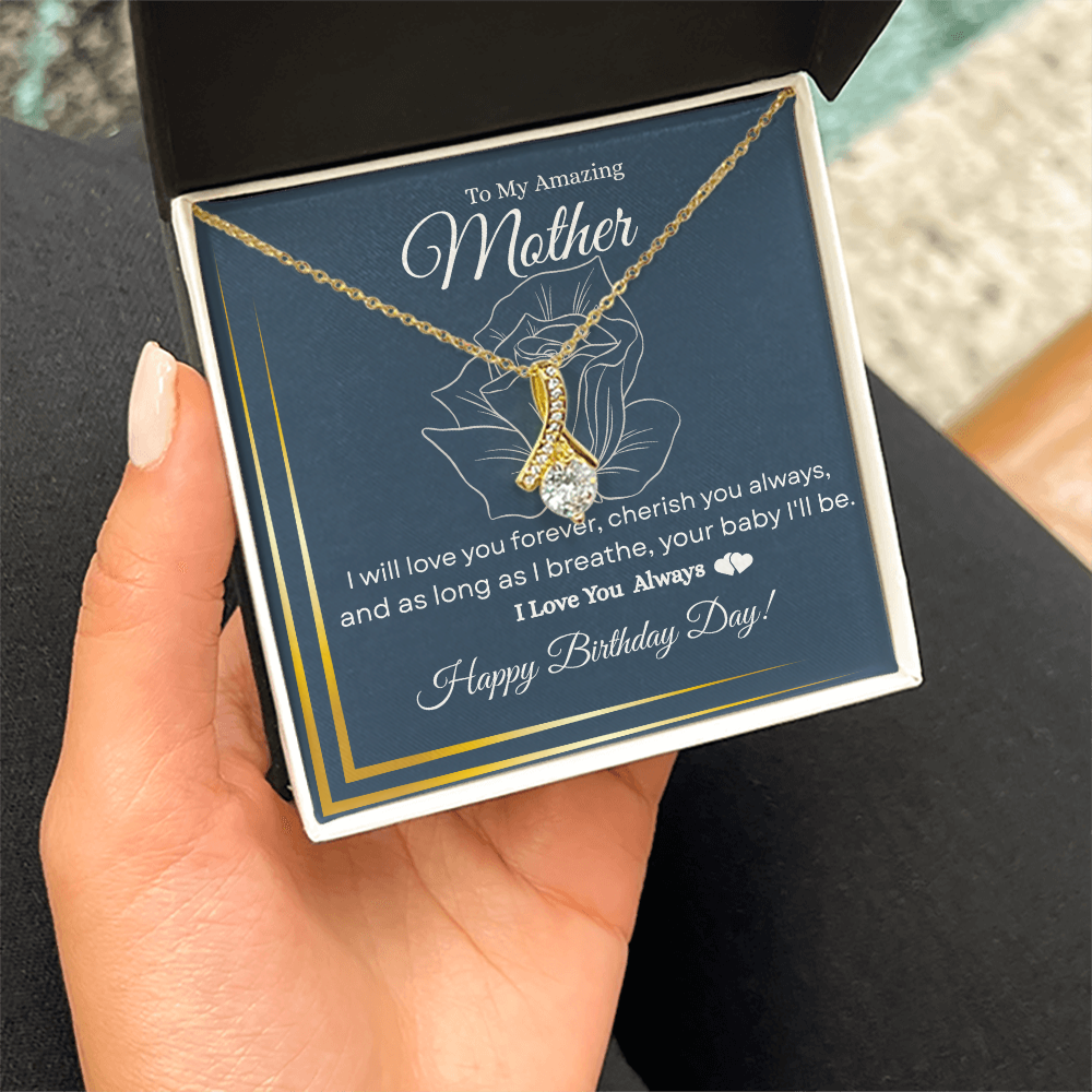 To My Amazing Mother – “I Love You Always” Sparkling Necklace Gift for Her| Birthday Jewelry