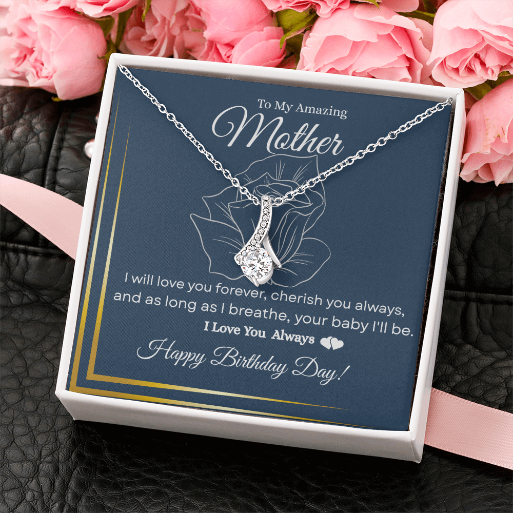To My Amazing Mother – “I Love You Always” Sparkling Necklace Gift for Her| Birthday Jewelry