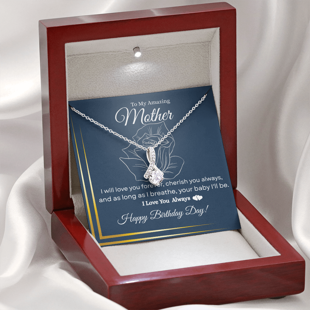To My Amazing Mother – “I Love You Always” Sparkling Necklace Gift for Her| Birthday Jewelry