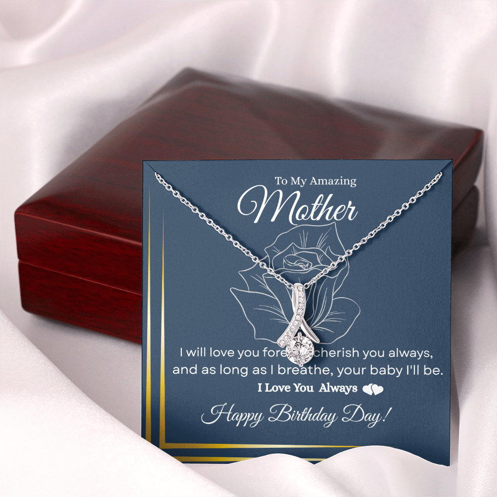 To My Amazing Mother – “I Love You Always” Sparkling Necklace Gift for Her| Birthday Jewelry