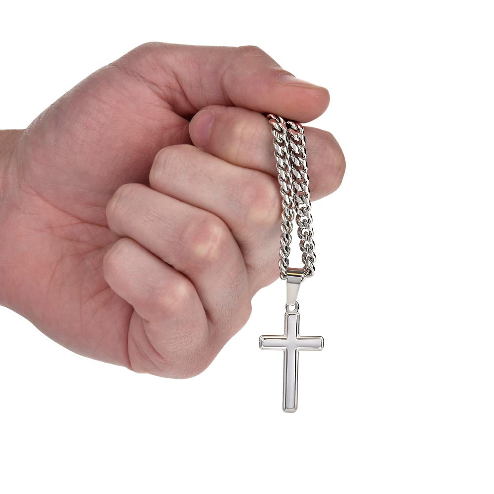 To My Son – From Mom | Artisan Cross on Cuban Link Chain