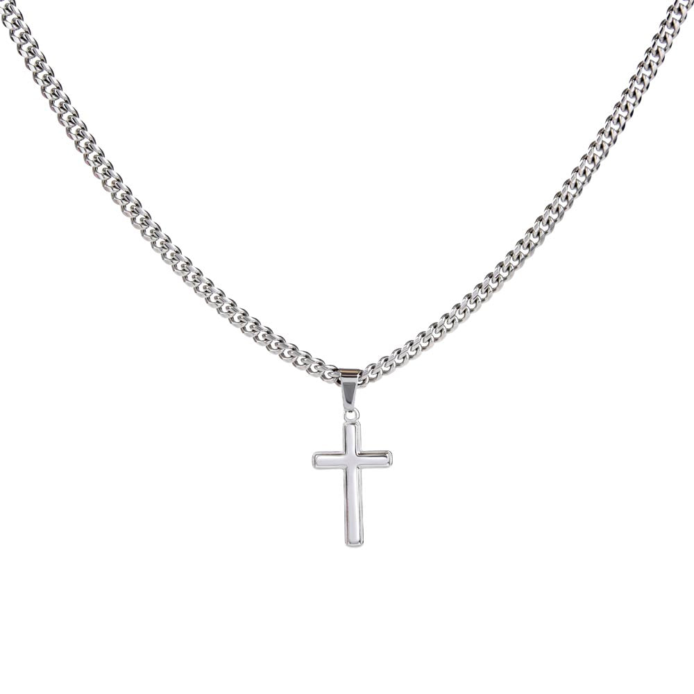 To My Son – From Mom | Cuban Link Chain with Artisan Cross