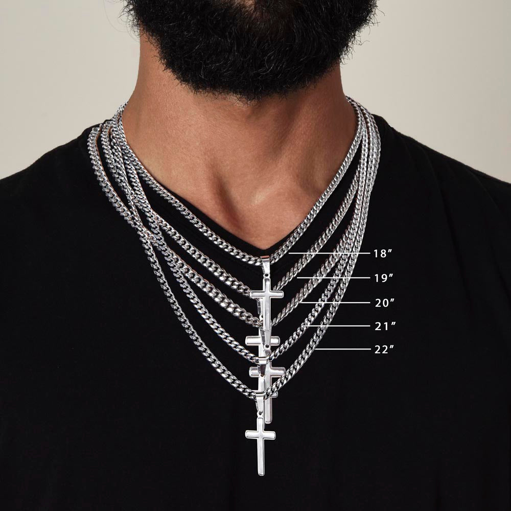 To My Son – From Mom | Artisan Cross on Cuban Link Chain