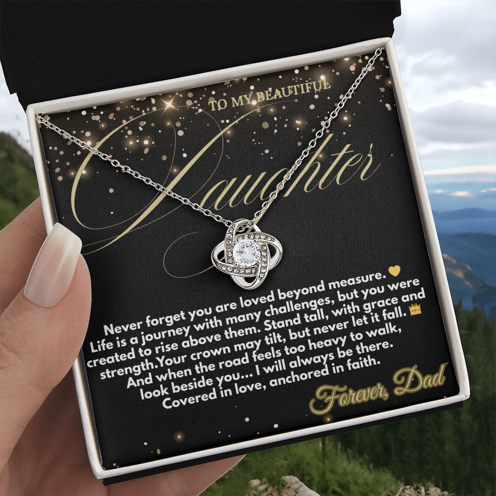 Crown of Love Necklace β faith-based necklace from dad to daughter
Christian jewelry gift for daughter with message card
Graduation necklace for daughter from father
Lukskreye