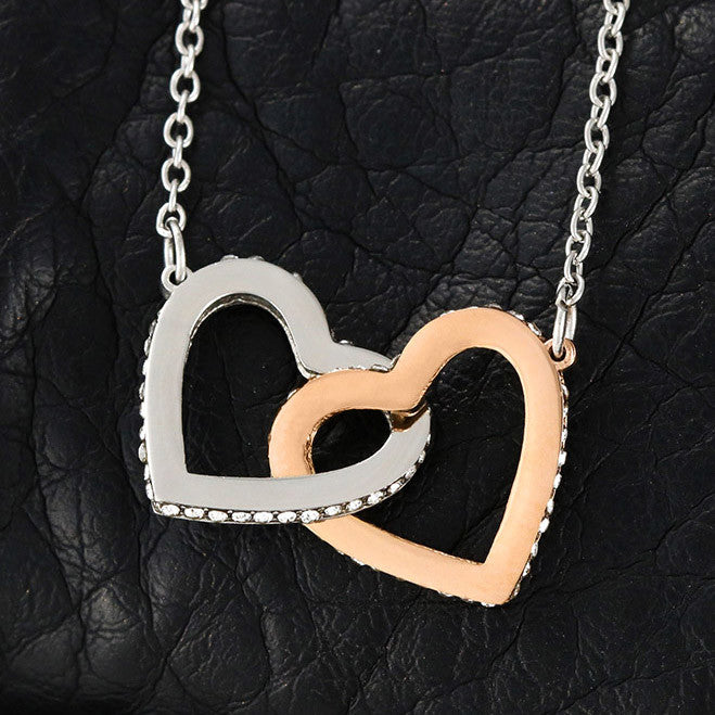 Interlocking Hearts Necklace – Gift from Daughter to Mom "YOU ARE LOVED & APPRECIATED" and Free LED Gift Box