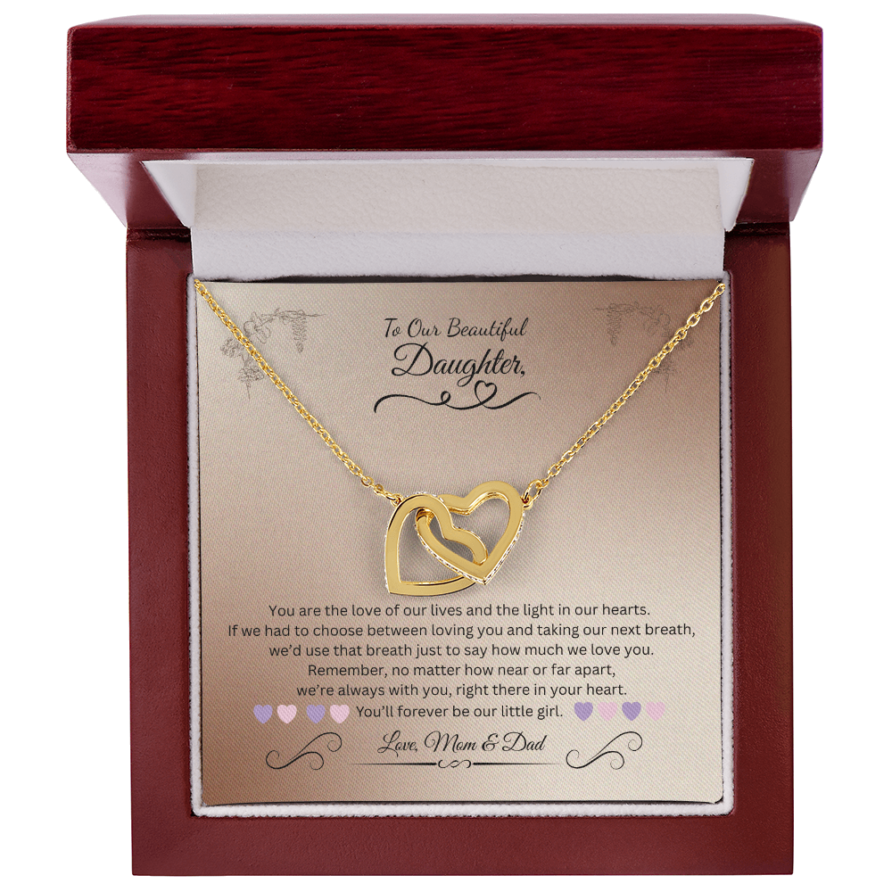 To My Daughter from Mom & Dad | Interlocking Hearts Necklace