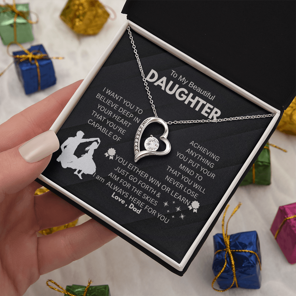 Dad to Daughter Forever Love Necklace gift.