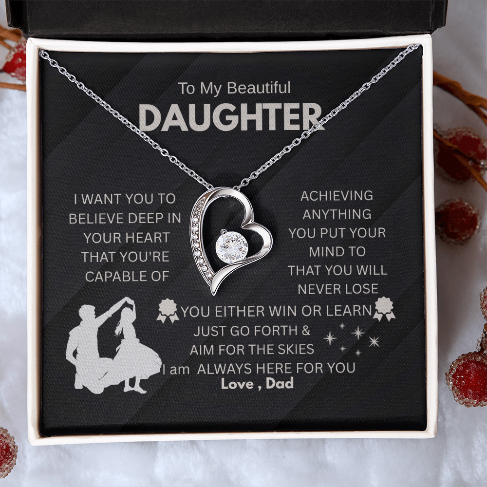 Dad to Daughter Forever Love Necklace gift.