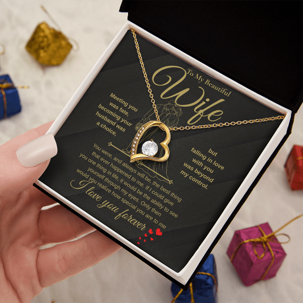 Gold Forever Love Necklace Gift for Wife