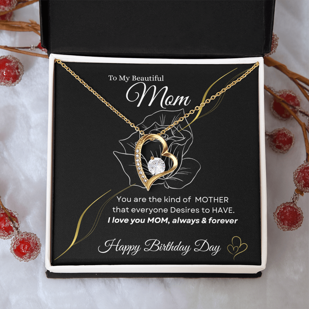 Forever Love Necklace |Happy Birthday Day🎁 Gift for Mom from Son or Daughter| Free LED Gift Box