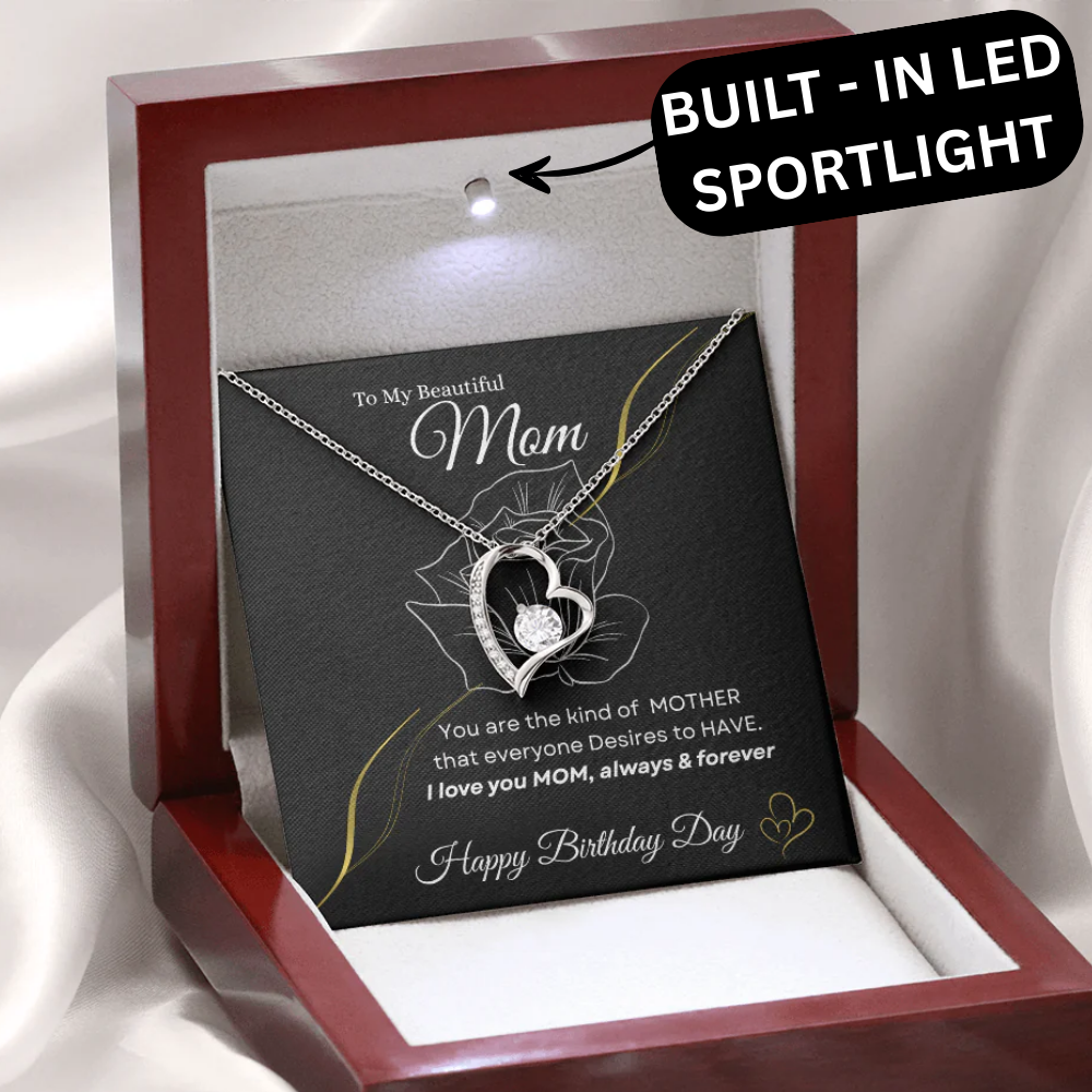 Forever Love Necklace |Happy Birthday Day🎁 Gift for Mom from Son or Daughter| Free LED Gift Box