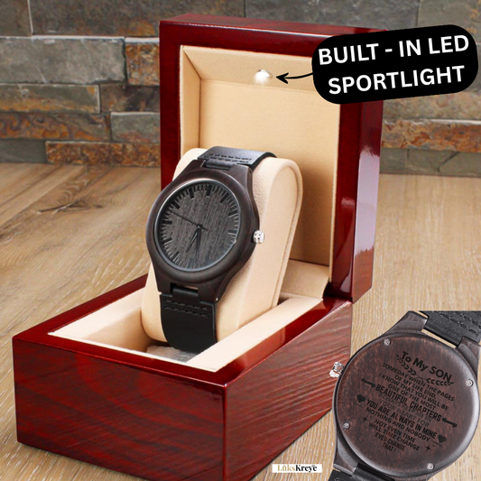 To My Son – Wooden Watch | “You Are Always In Mine” Engraved Edition