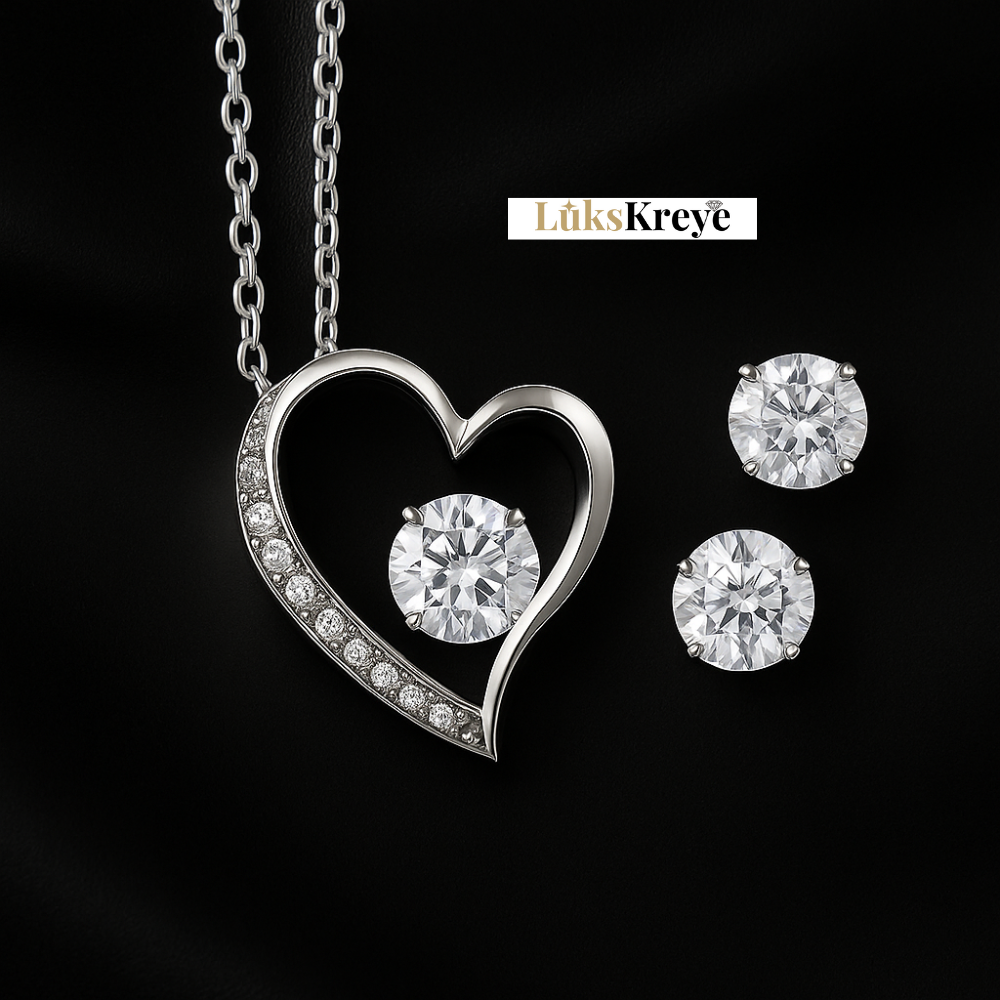 Forever Love Necklace & Earring Set – A Gift of Endless Love for Mom