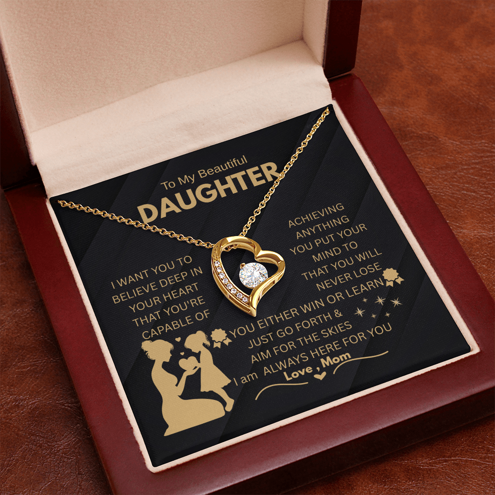 To My Daughter – 18k Gold Forever Love Necklace Gift from Mom