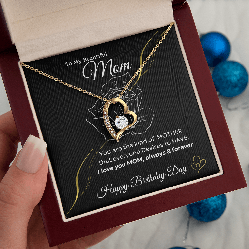 Forever Love Necklace |Happy Birthday Day🎁 Gift for Mom from Son or Daughter| Free LED Gift Box