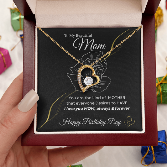 Forever Love Necklace |Happy Birthday Day🎁 Gift for Mom from Son or Daughter| Free LED Gift Box