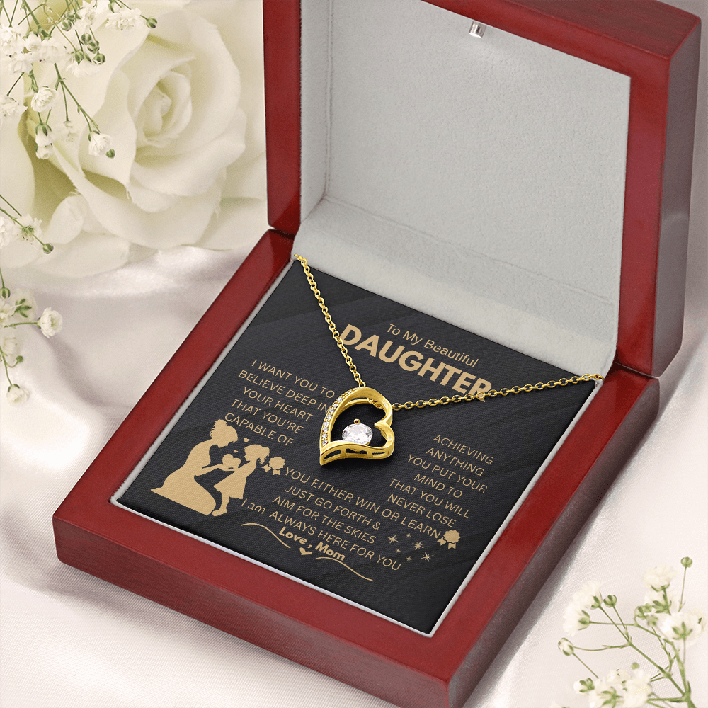 To My Daughter – 18k Gold Forever Love Necklace Gift from Mom
