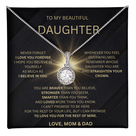 💖 To Our Beautiful Daughter – Love, Mom & Dad | Eternal Hope Necklace