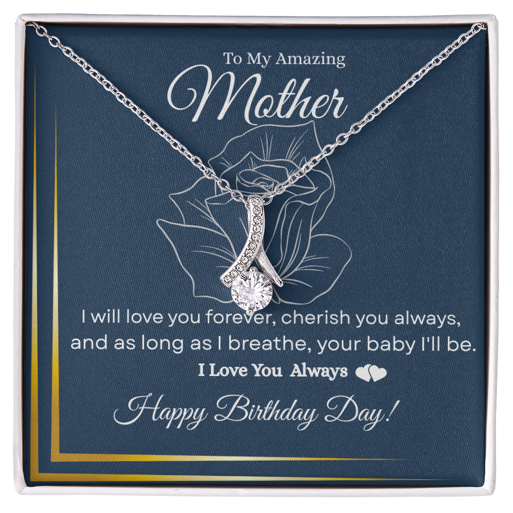 To My Amazing Mother – “I Love You Always” Sparkling Necklace Gift for Her| Birthday Jewelry