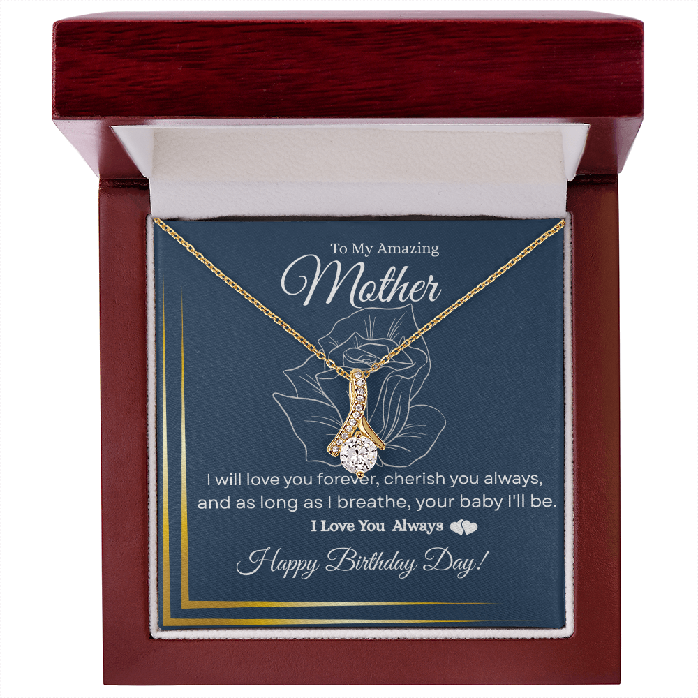 To My Amazing Mother – “I Love You Always” Sparkling Necklace Gift for Her| Birthday Jewelry