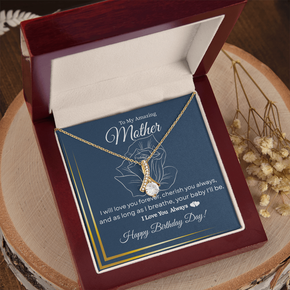 To My Amazing Mother – “I Love You Always” Sparkling Necklace Gift for Her| Birthday Jewelry