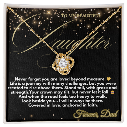 Crown of Love Necklace – faith-based necklace from dad to daughter

Christian jewelry gift for daughter with message card

Graduation necklace for daughter from father