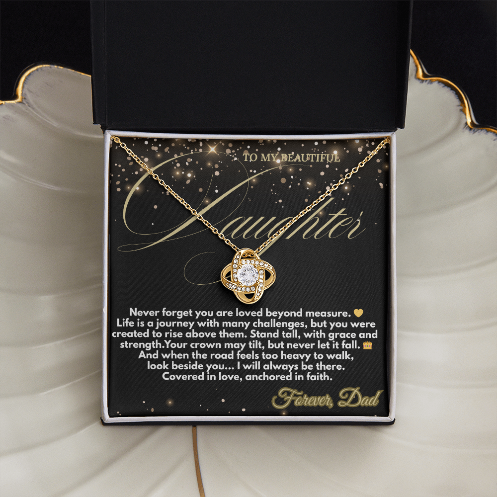 Crown of Love Necklace – faith-based necklace from dad to daughter

Christian jewelry gift for daughter with message card

Graduation necklace for daughter from father