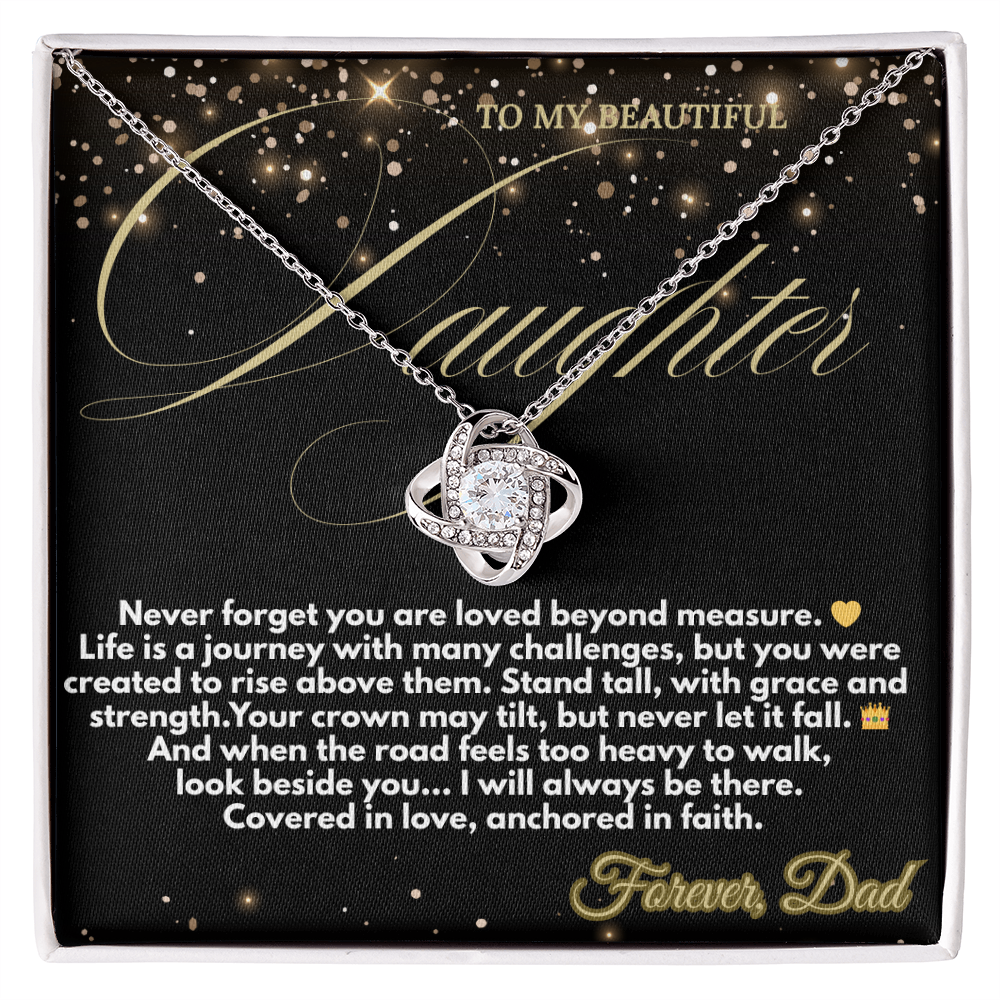 Crown of Love Necklace – faith-based necklace from dad to daughter

Christian jewelry gift for daughter with message card

Graduation necklace for daughter from father