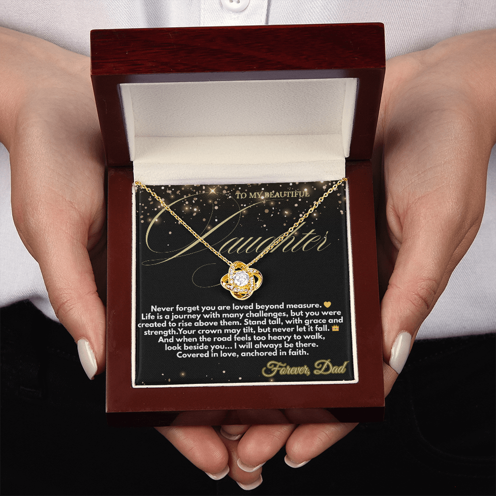 Crown of Love Necklace – faith-based necklace from dad to daughter

Christian jewelry gift for daughter with message card

Graduation necklace for daughter from father
