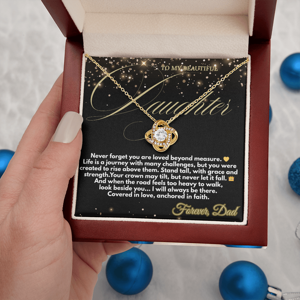 Crown of Love Necklace – faith-based necklace from dad to daughter

Christian jewelry gift for daughter with message card

Graduation necklace for daughter from father