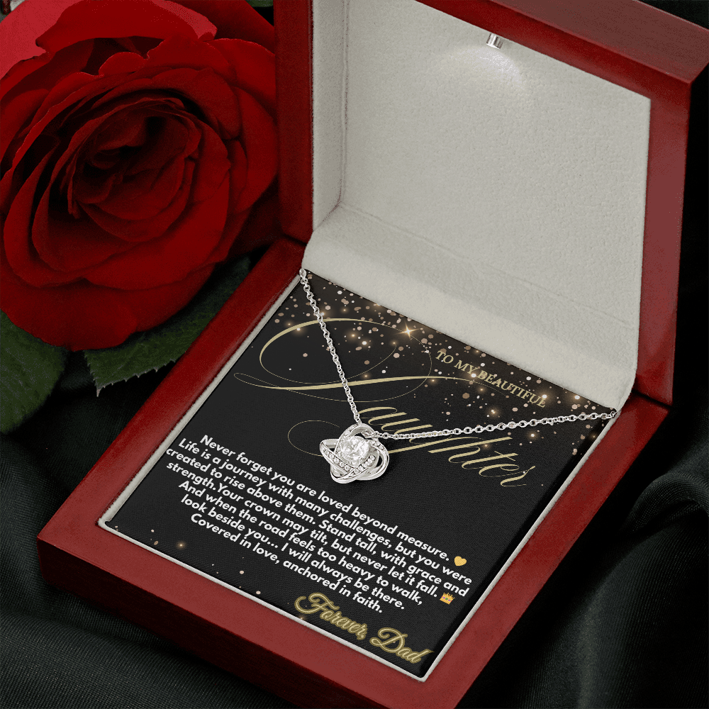 Christian jewelry gift for daughter with message card ,Crown of Love Necklace – faith-based necklace from dad to daughterGraduation necklace for daughter from father