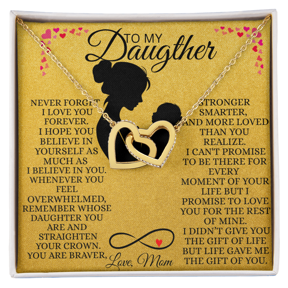 Interlocking Hearts Necklace for Daughter From  Mom – Never Forget I Love You Forever