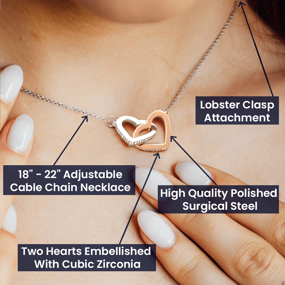 I love you Mom always & forever💝 | Interlocking Hearts Necklace | Elegant Gift for Mom from Daughter or Son
