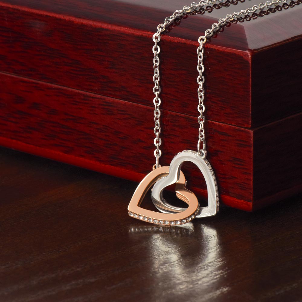 💖 To My Beautiful Daughter – Love, Dad | Interlocking Hearts Necklace