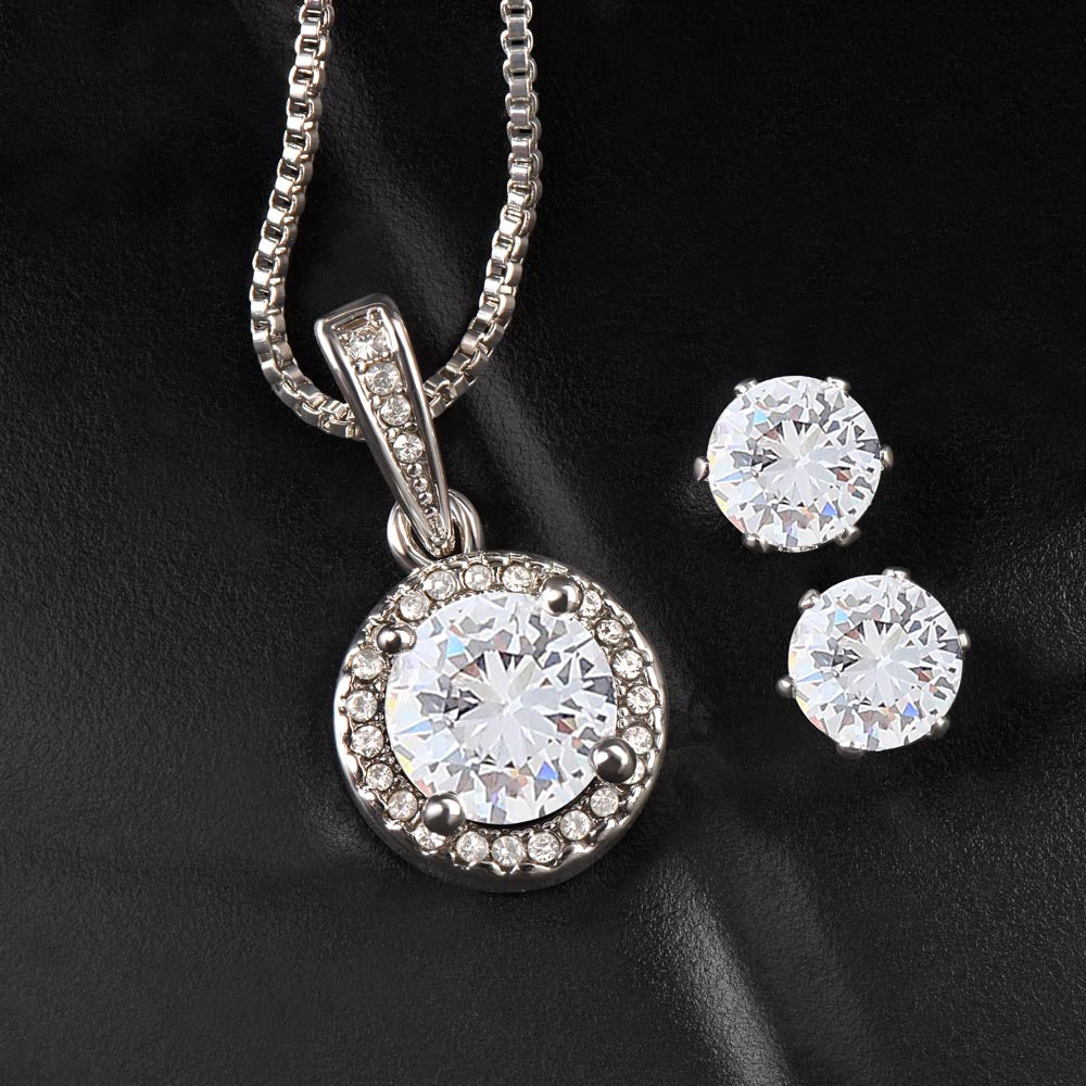 Eternal Hope Necklace & Earring Set – Heartfelt Gift for Mom from Son